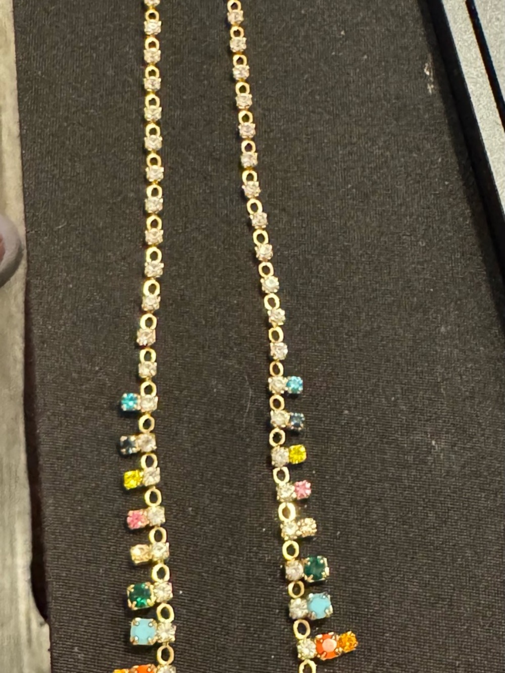 Tova Gold Multicolor Crystal Necklace - Colorful Statement - Picture 3 of 3